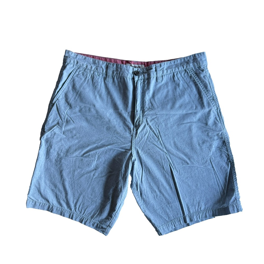 Quiksilver‎ Chino Shorts Mens Sz 38 Blue Gray Cotton Blend Coastal Casual Summer